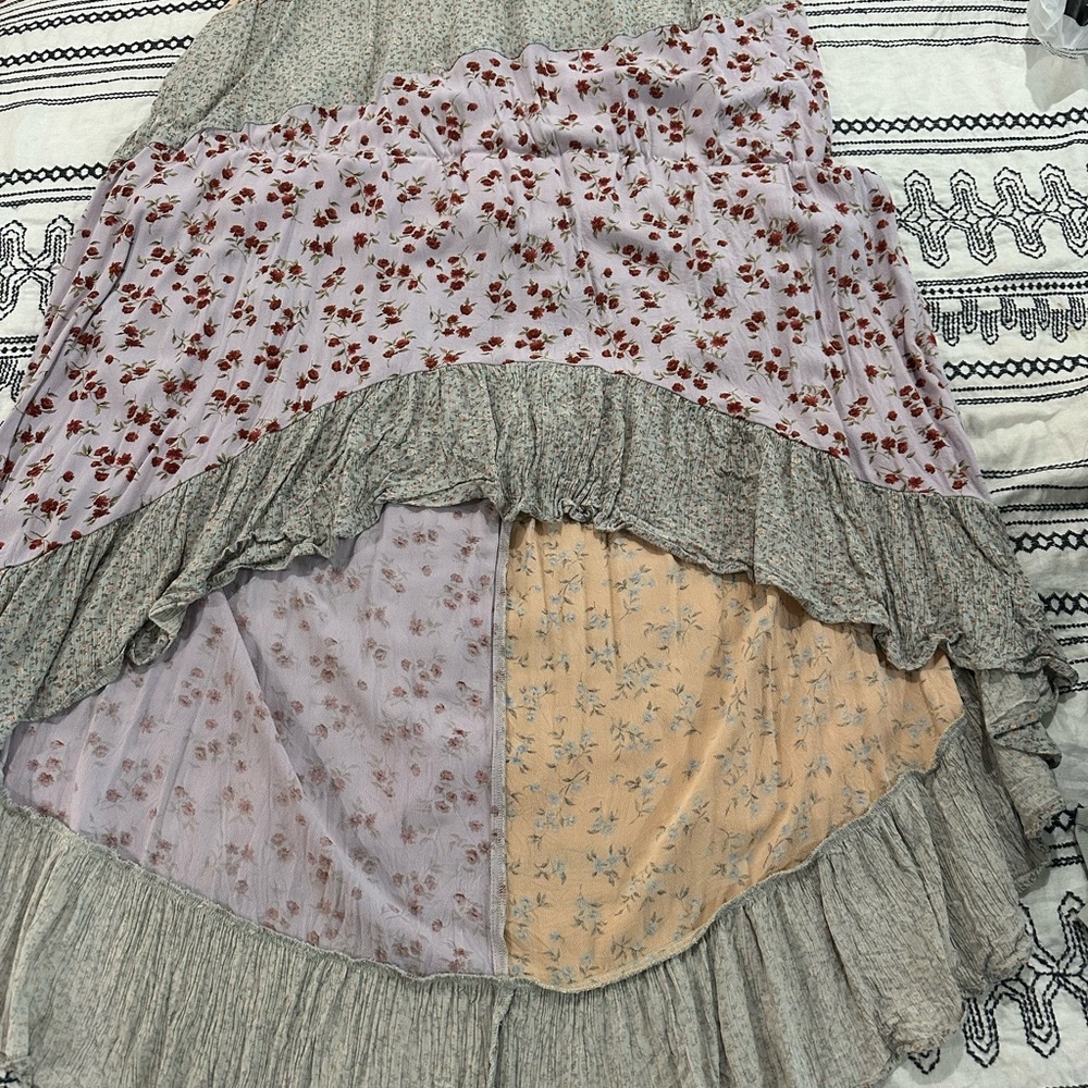 American Eagle Outfitters Floral Patchwork Maxi Skirt